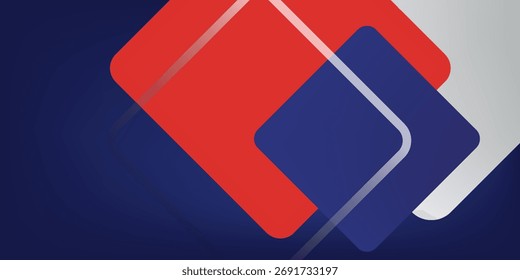 Abstract blue, red and silver white color modern background