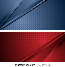 Abstrakte Blau- und Rot-Weichlinien-Banner. Hintergründe für die Vektorgrafik von Corporate-Design