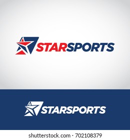 Abstract Blue Red Sport Star Logo Symbol