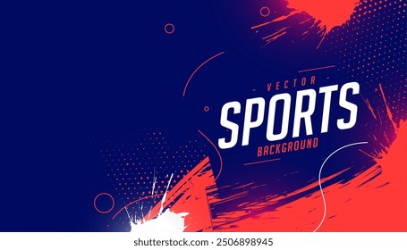 abstract blue and red sporty background with grunge effect vector