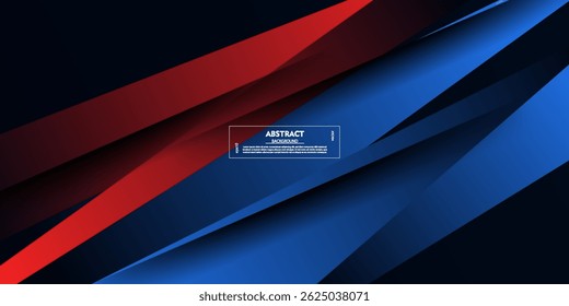 Abstract blue and red triangle background overlapping with shadow. Simple gradient background element. Vector Eps10
