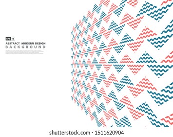 Abstract blue and red triangle modern design of minimal artwork template design. Use for poster, artwork, print, cover design. illustration vector eps10