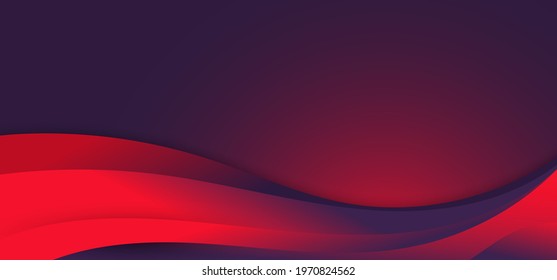 Abstract blue and red vibrant color fluid wave shape modern background. Vector illustration
