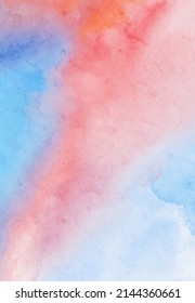 Abstract blue red watercolor
