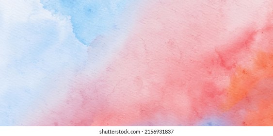 Abstract blue red watercolor paint Background. Design banner element. Vector illustration