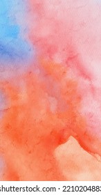 Abstract blue red watercolor paint Background. Design banner element. Vector illustration