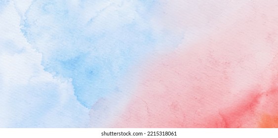 Abstract blue red watercolor paint Background. Design banner element. Vector illustration