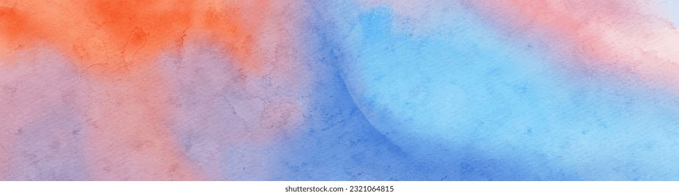 Abstract blue red watercolor paint Background. Design banner element. Vector illustration