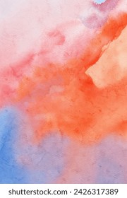 Abstract blue red watercolor paint Background. Design banner element. Vector illustration