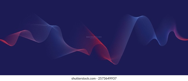 Abstract blue and red wave background illustration vector design