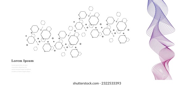 abstract blue red wave, geometric DNA texture background, scientific technology, genetic concept