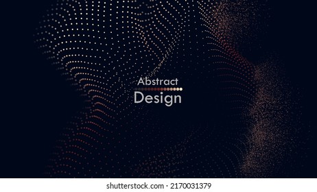 Abstrakte Wellenstruktur der geometrischen Hintergrundverbindung mit blauer und roter Welle. Wissenschaftshintergrund. Verbindungspunkte und Linien. Big Data Visualisierung und Business .Vektorgrafik