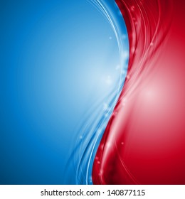 Abstract blue   red wavy background  Vector design eps 10