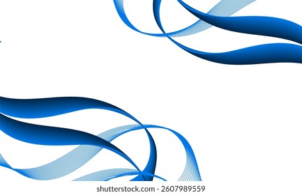 Abstract Blue Ribbon Wave Background Design