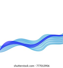 abstract blue ribbon wave background