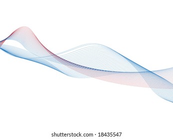 Abstract blue ribbons