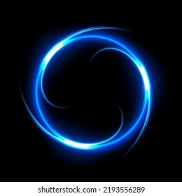 Abstract Blue Ring Line of Light Background. Vector Illustration