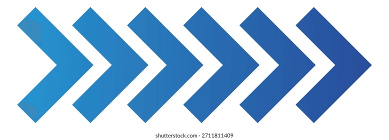 Abstractas camino azul moviendo símbolos dinámicos. Las líneas de la carretera flecha zigzag chevron acelera el estilo plano. puntero, dirección de la velocidad, precaución de la carretera, militar, señal de navegación aislada sobre fondo blanco. EPS 10