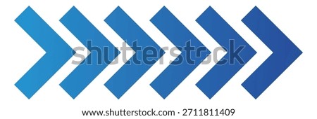Abstract blue road moving dynamic symbols. Road lines arrow zigzag chevron speeds flat style. pointer, speed direction, road caution, military, navigation sign isolated on white background. EPS 10