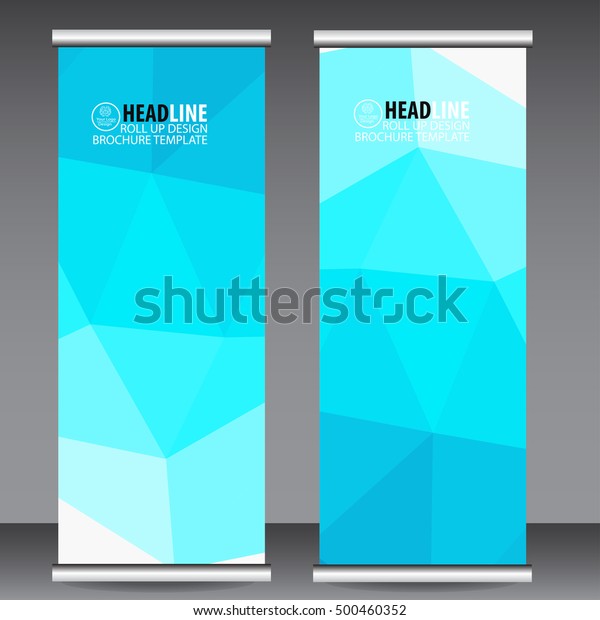 Abstract Blue Roll Banner Template Vector Stock Vector (Royalty Free ...