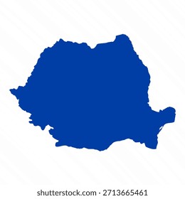 Abstract Blue Romania Simple Map