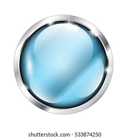 Fondo redondeado azul abstracto en un marco plateado, con espacio para tu texto. Ilustración del vector, en fondo transparente