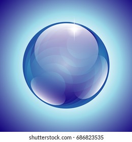 Abstract Blue Round Background. Vector Illustration.