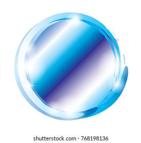 Abstract blue round background, winter themed, with space for your text. Vector illustration.