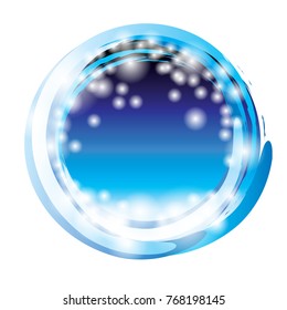 Abstract blue round background, winter themed, with space for your text. Vector illustration.