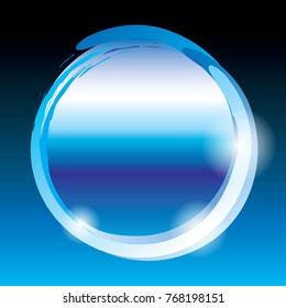 Abstract blue round background, winter themed, with space for your text. Vector illustration.