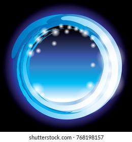 Abstract blue round background, winter themed, with space for your text. Vector illustration.