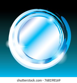 Abstract blue round background, winter themed, with space for your text. Vector illustration.
