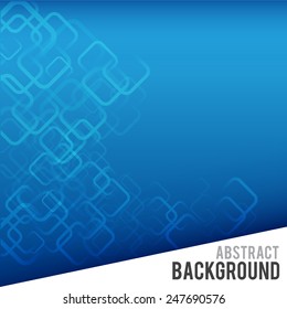 Abstract blue and round corner rectangle background vector illustration