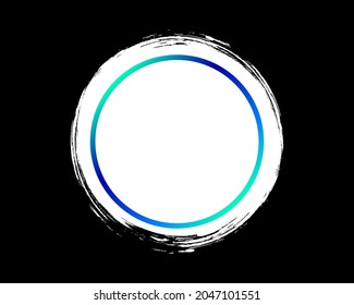 Abstract blue round line design element with brush stroke for symbol copy space and promotion design template. Vector
