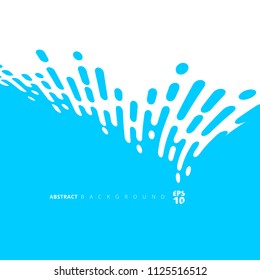 Abstract blue rounded lines halftone distort transition. Vector Background Illustration