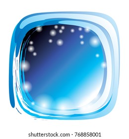 Abstract blue rounded square background, winter themed, with space for your text. Vector illustration.