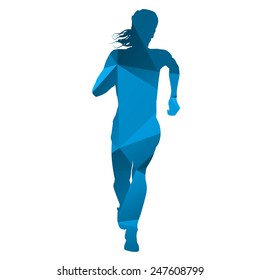 Abstract blue running woman