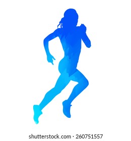 Abstract blue running woman