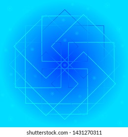Abstract blue sacred geometry background. Decorative line texture for design