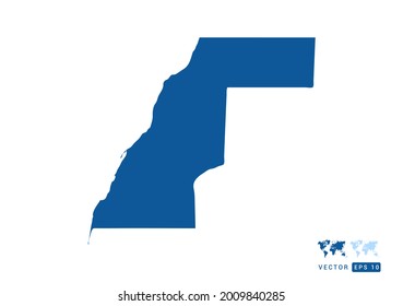 Abstract blue Sahara map vector on white background.