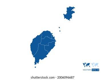 Abstract blue Sao Tome map vector on white background.