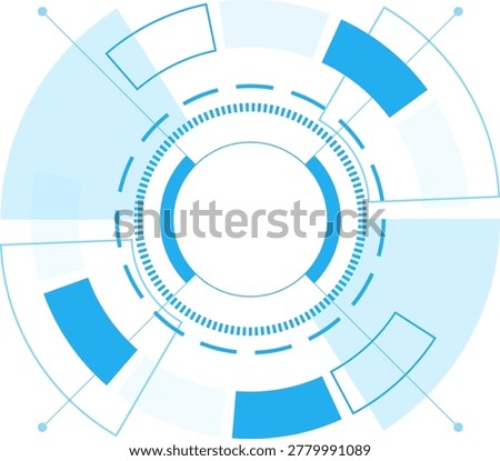 Abstract Blue Sci Fi HUD Circular. Futuristic HUD Circle Interface Technology Vector Design.