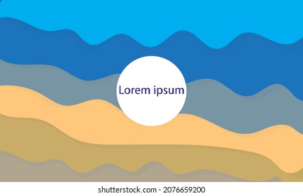 Abstract blue sea and beach summer background Ideas for banner, invitation, poster or website design. space for text 