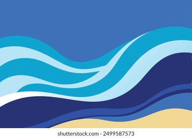 Abstrakte blaue Meer und Strand Sommer Hintergrund Vektorgrafik