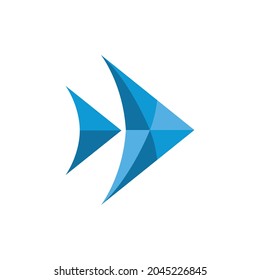 icono del logotipo de pez azul abstracto icono concepto plano diseño gráfico vectorial