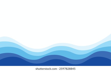 Abstract Blue sea ocean wave layered template modern banner background