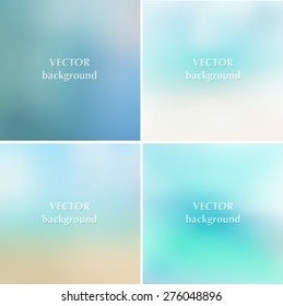 Abstract blue sea summer blurred vector backgrounds set 10 eps