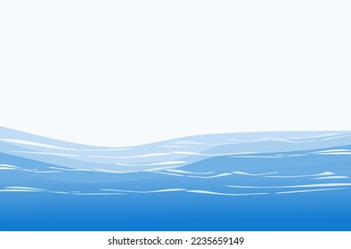 Resumen de ilustraciones vectoriales de mar azul.