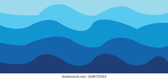  Abstract blue sea waves with background and some copy space area