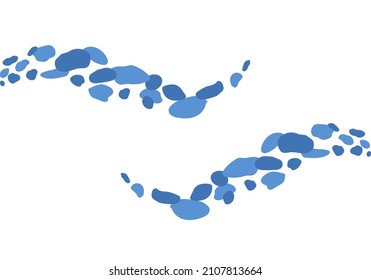 Abstract blue sea waves, glare and water breaks. Graphic flat illustration, element for design.